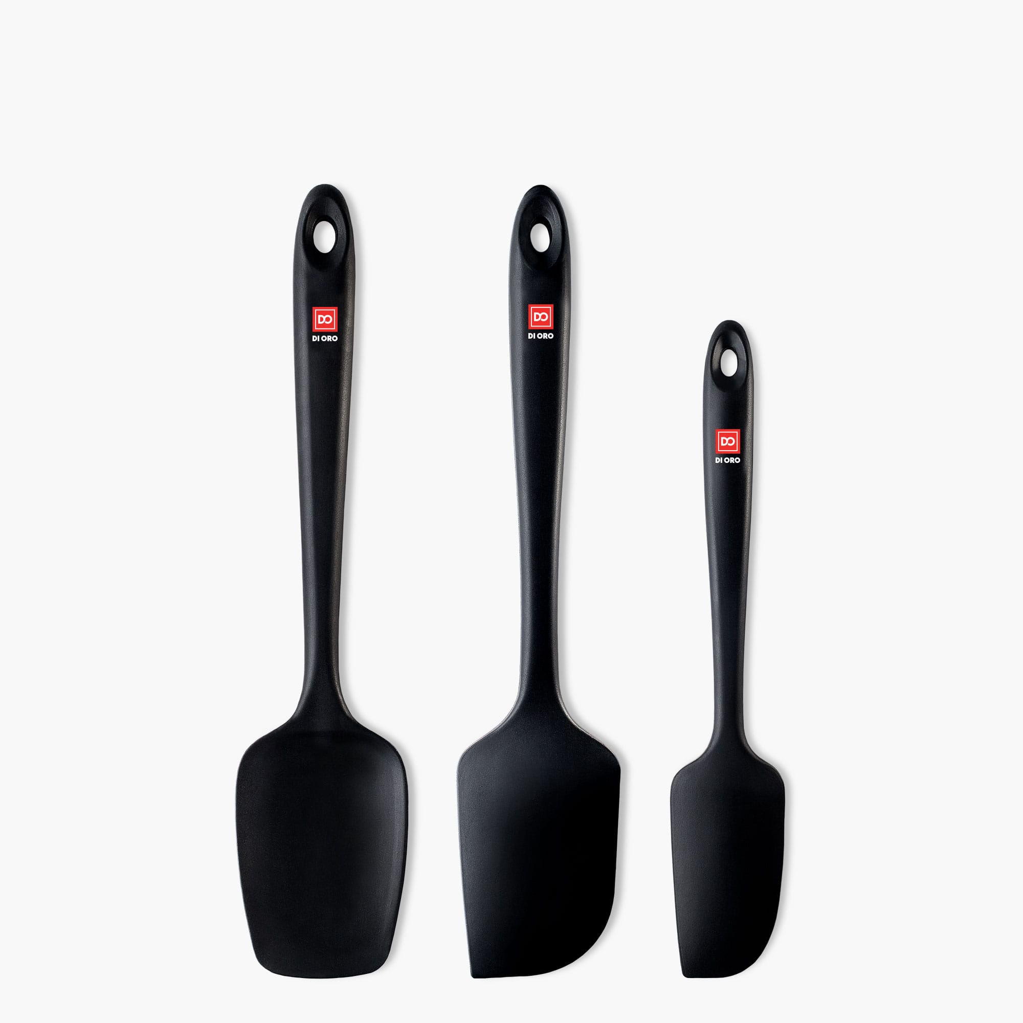  di Oro Living Silicone Spatula Set - 3-piece 600F  Heat-Resistant Baking Spoon & Spatulas - Ergonomic Easy-to-Clean Seamless  One-Piece Design - Pro Grade Non-stick Rubber with Stainless Steel S-Core  Technology! (Red)