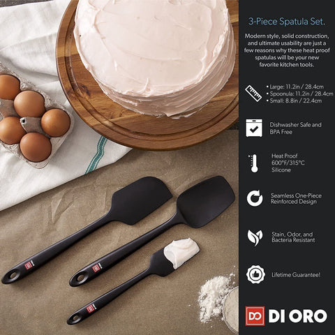 3-Piece Seamless Spatula Set - DI ORO