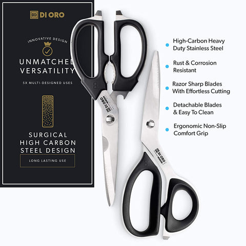 DI ORO 2-Piece Stainless Steel Kitchen Scissor Set - DI ORO
