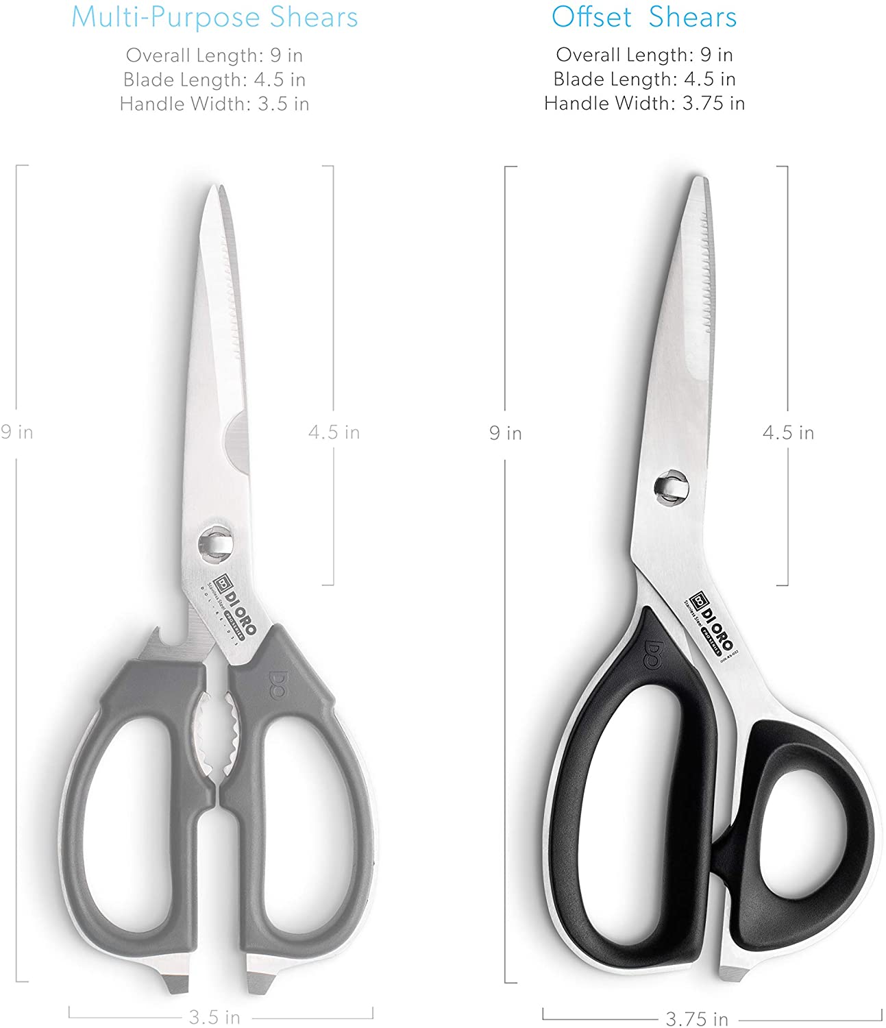 High-Carbon Stainless Steel Offset Kitchen Scissors– DI ORO